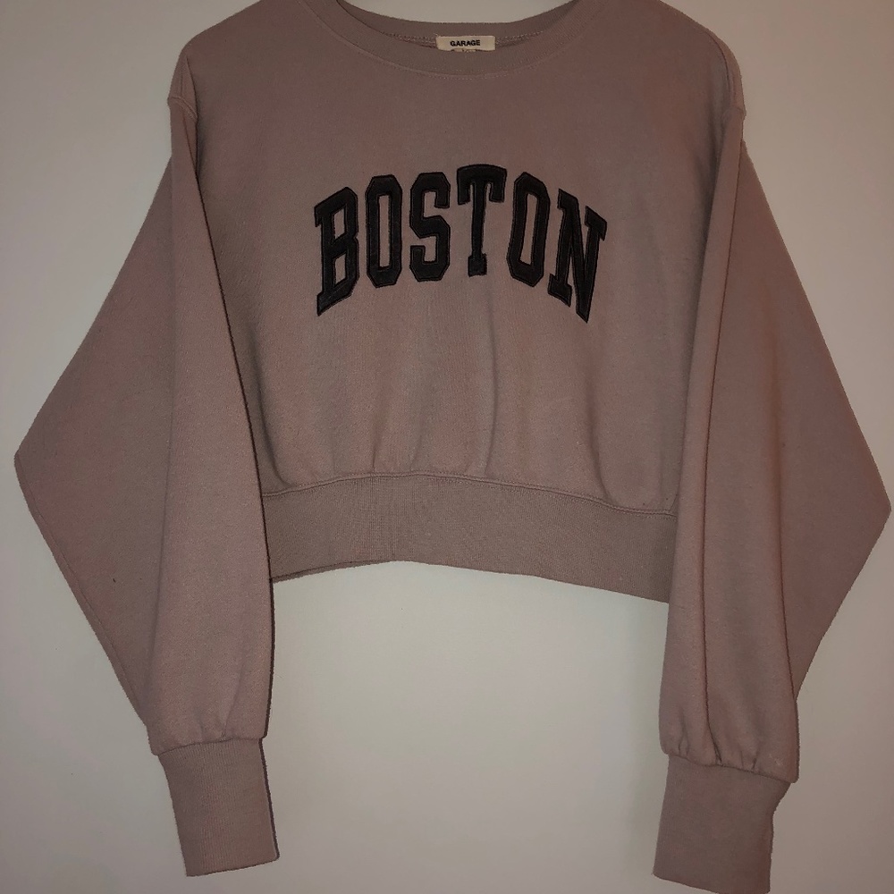 Garage Cropped Crewneck Sweater